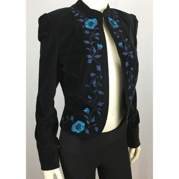 Lucky Brand Jackets & Blazers - Lucky Brand Embroidered Style Black Velvet Jacket